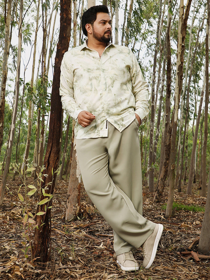 Faded-Waterstrokes Imprint Shirt