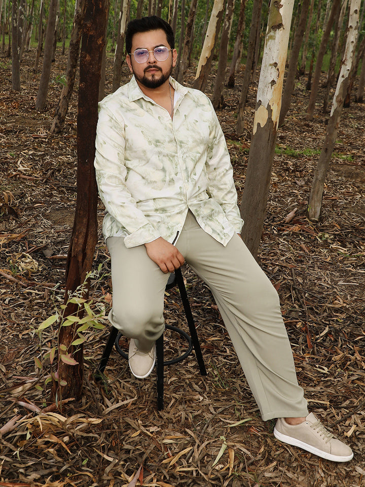 Faded-Waterstrokes Imprint Shirt