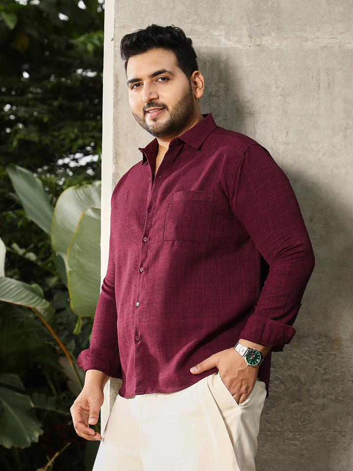 Heathered-Weave Regular Shirt
