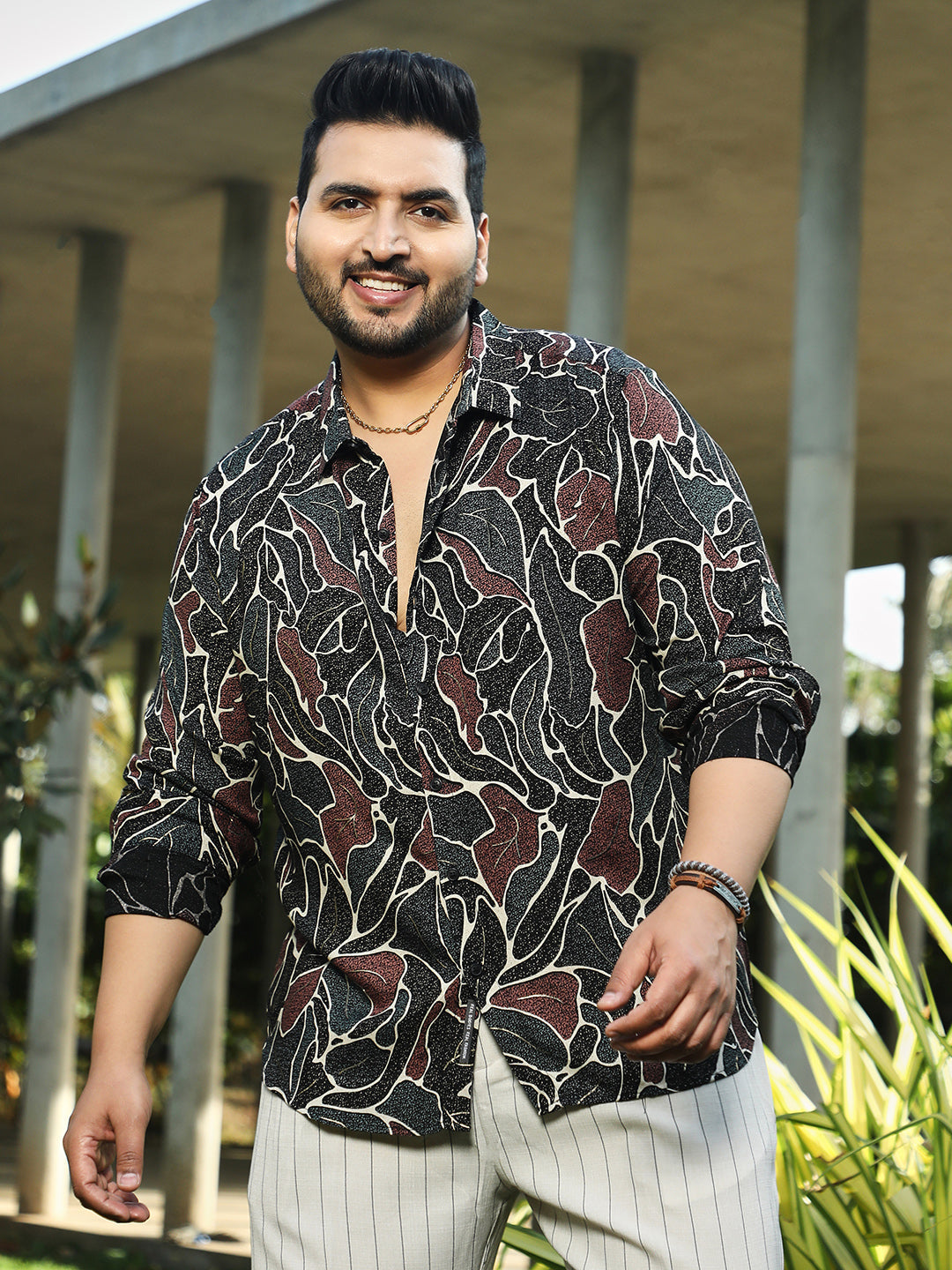 Speckled-Foliage Regular Shirt