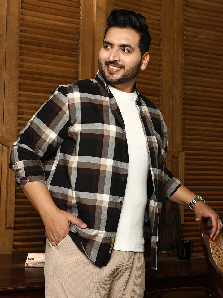 Pixelated-Check Relaxed Shirt