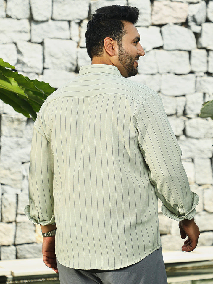 Unbalanced-Pinstripe Shirt