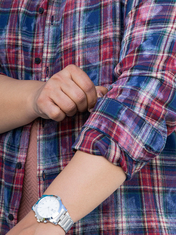 Dark-Plaid Relaxed Shirt