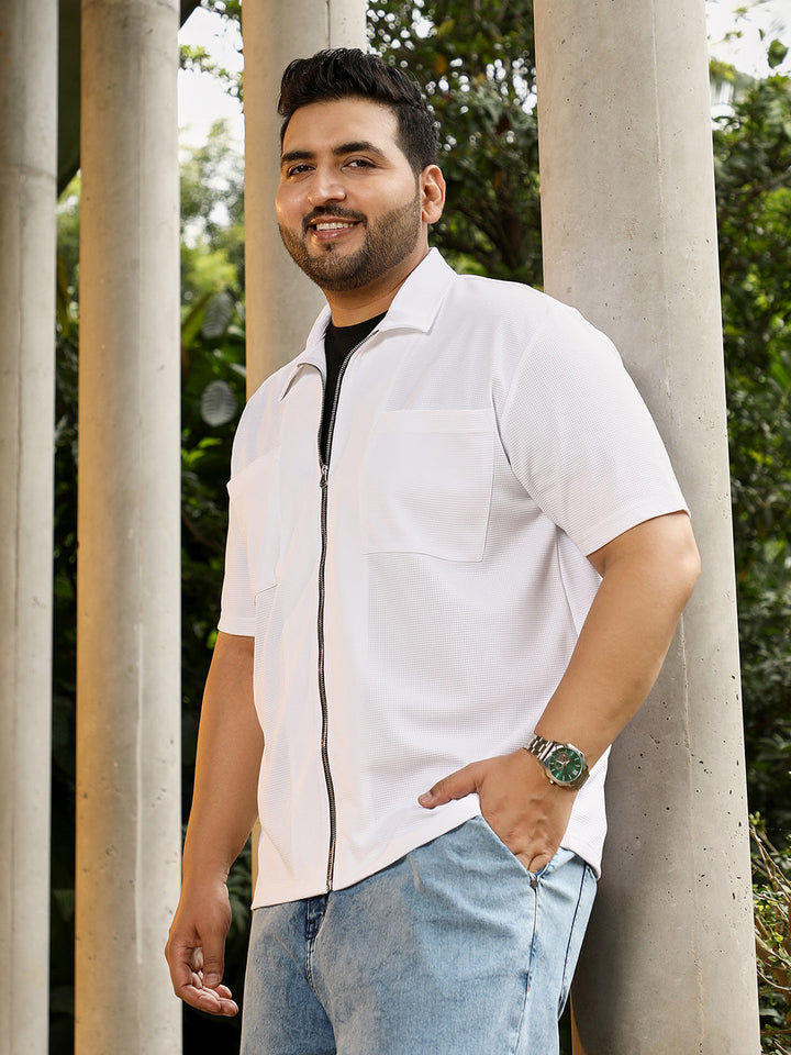 Waffle-Utility Oversized Shirt