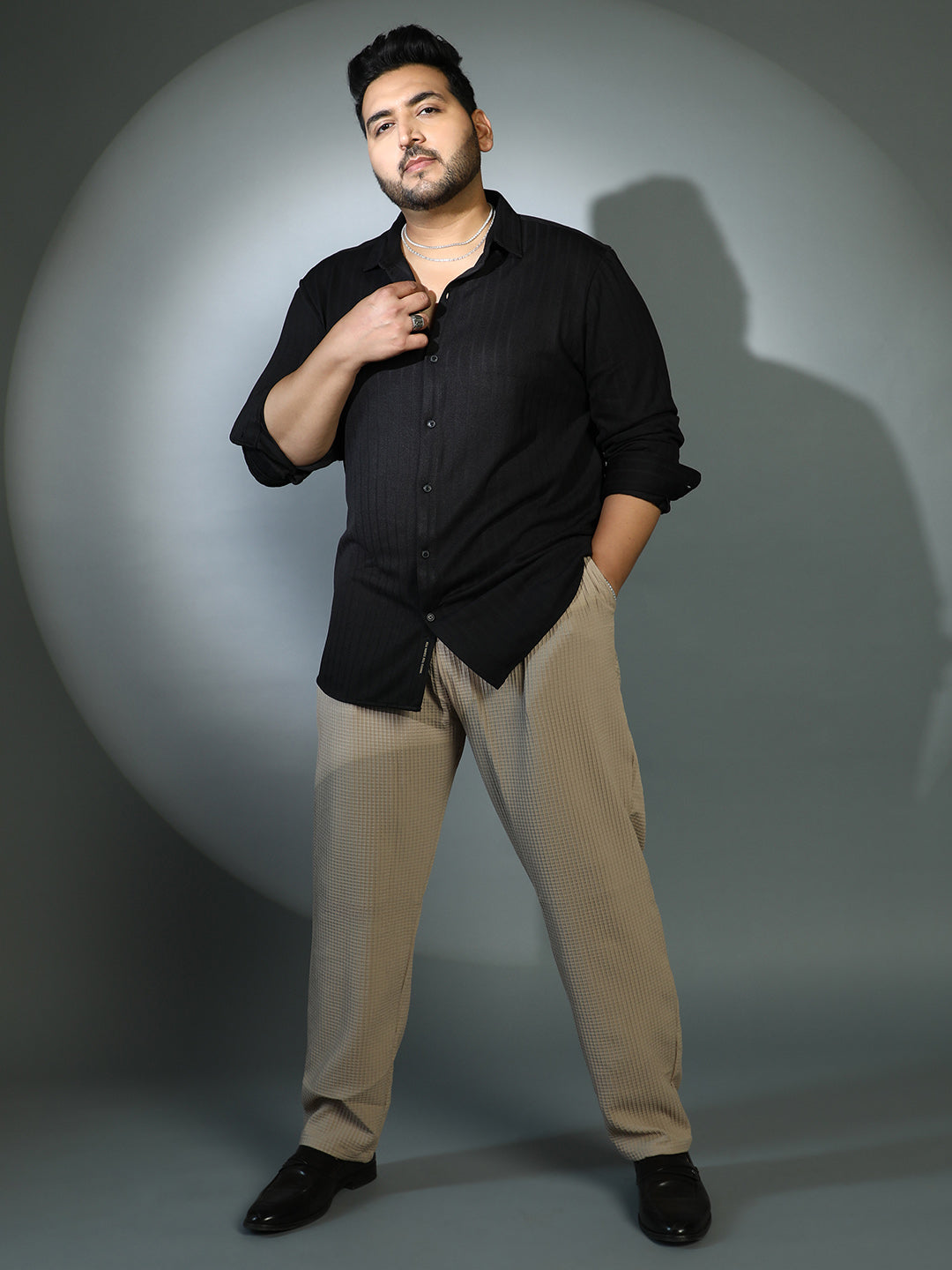 Chevron-Panel Tactile Shirt