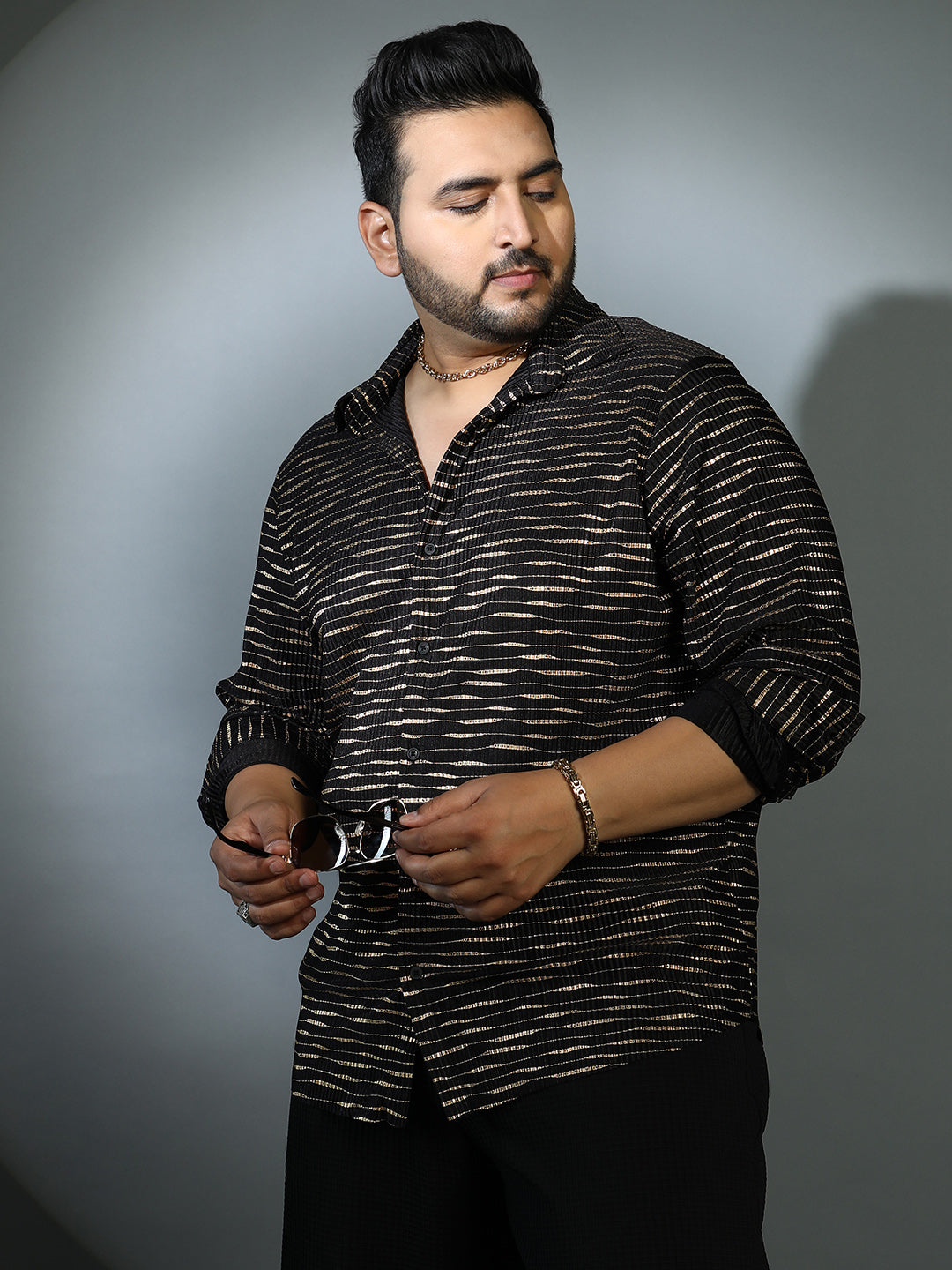 Vined-Pleated Shirt