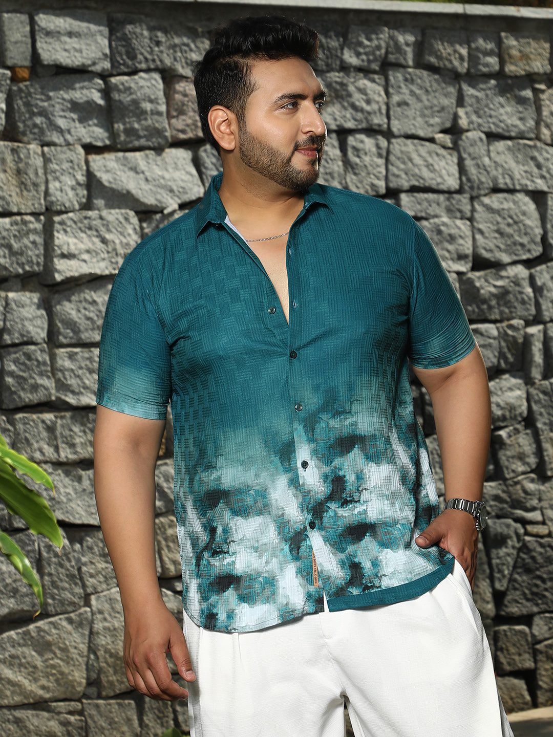 Abstract-Ombre Oversized Shirt