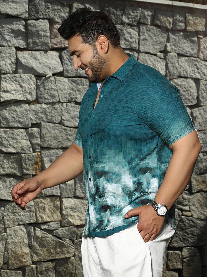 Abstract-Ombre Oversized Shirt