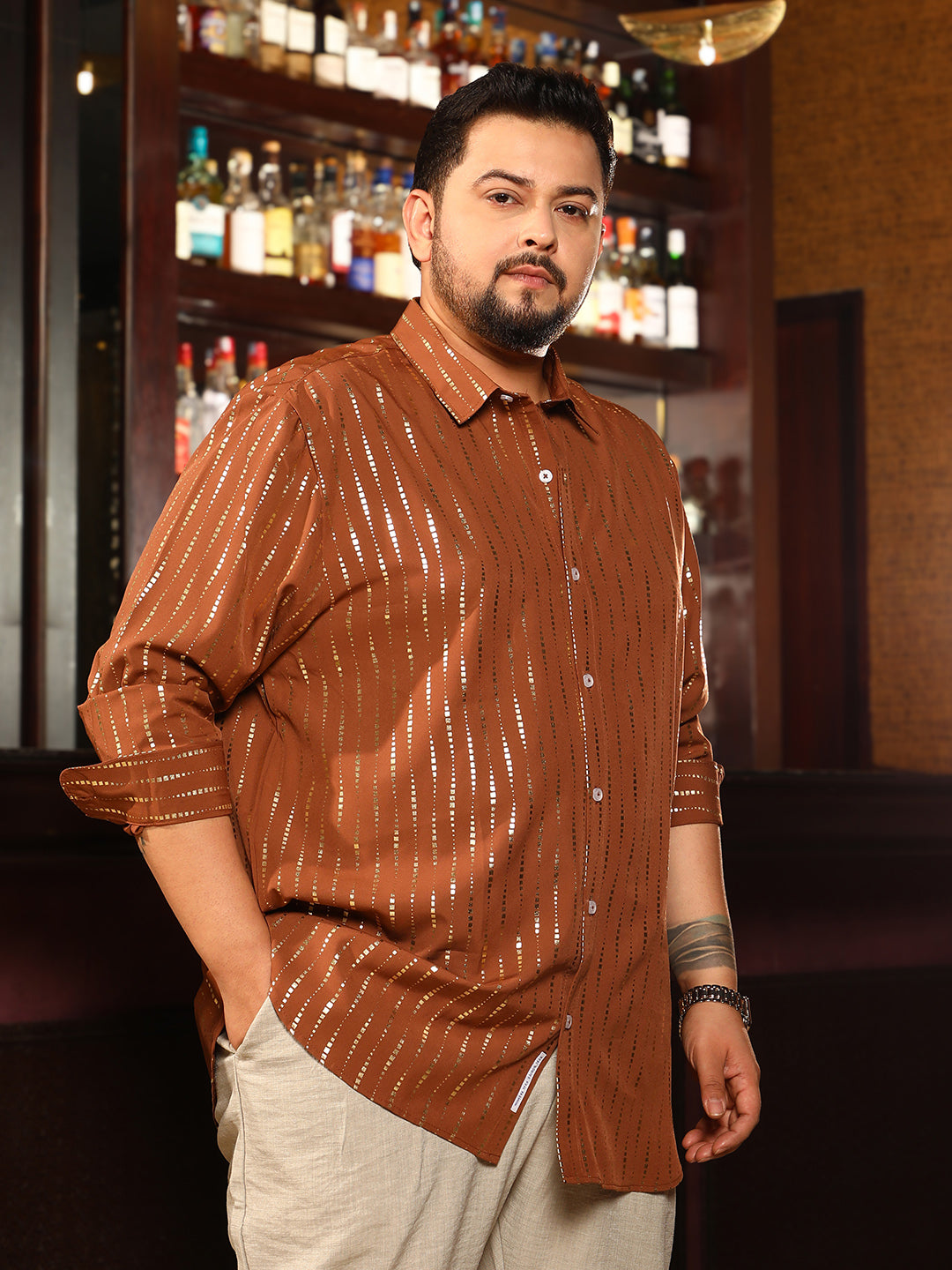 Metallic-Vined Shirt