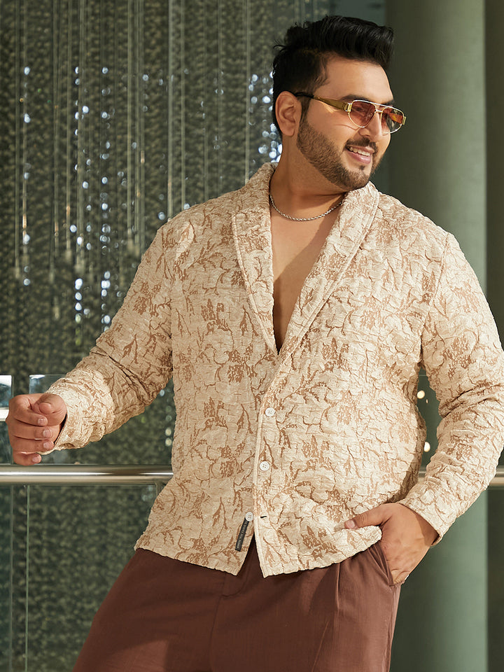 Crushed Shawl Collar Relaxed Shirt