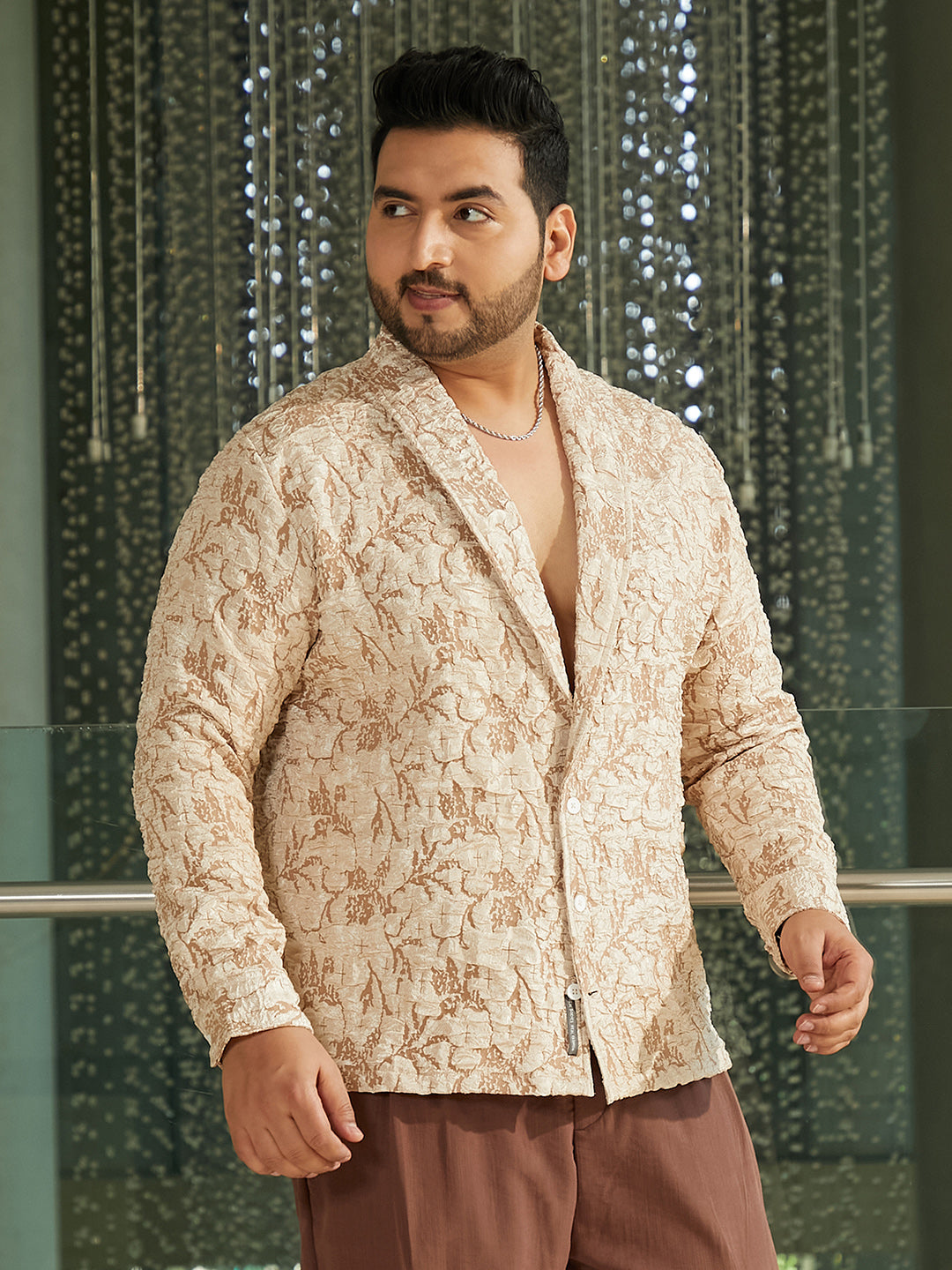 Crushed Shawl Collar Relaxed Shirt