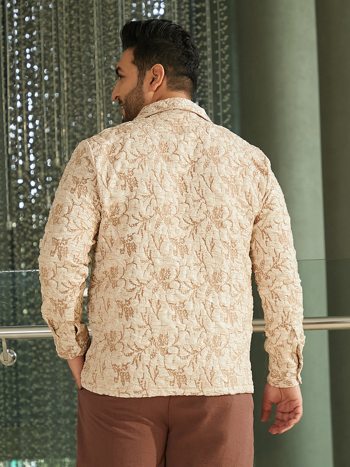 Crushed Shawl Collar Relaxed Shirt