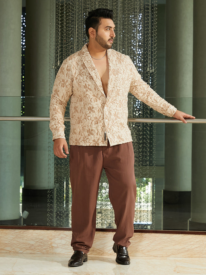 Crushed Shawl Collar Relaxed Shirt