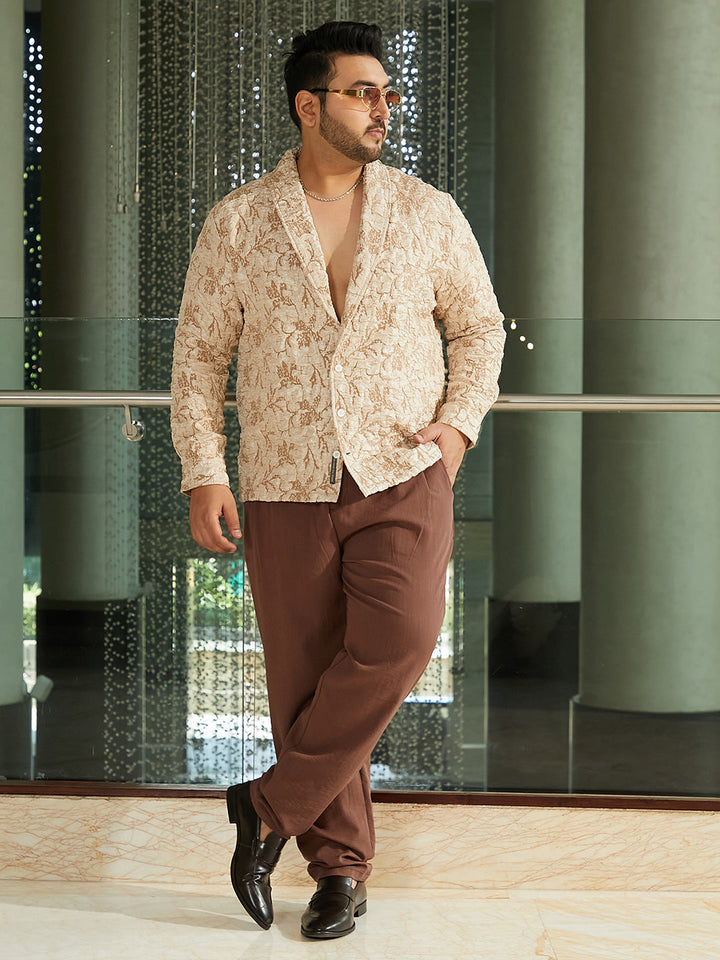 Crushed Shawl Collar Relaxed Shirt