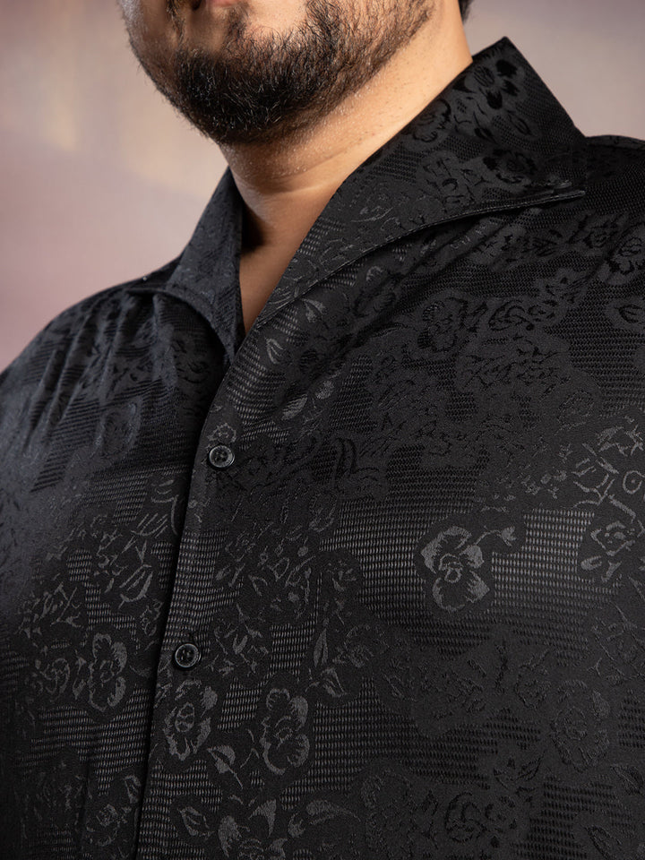 Floral Self-Woven Shirt