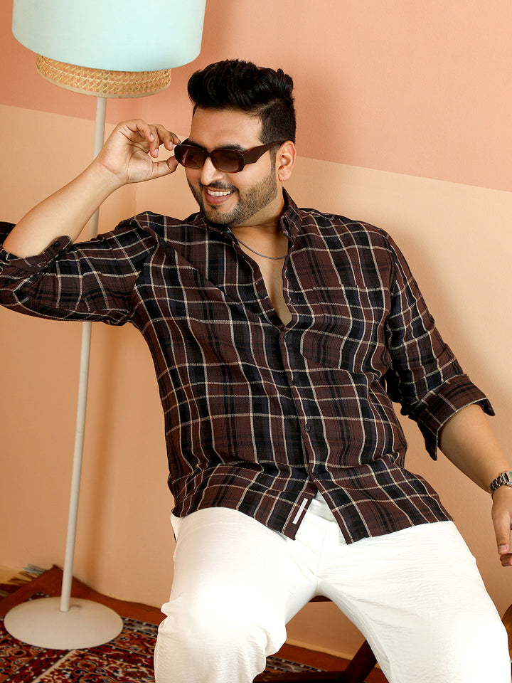 Button-Down Tartan-Woven Shirt