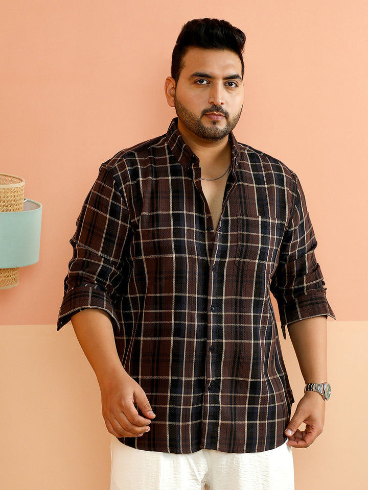 Button-Down Tartan-Woven Shirt