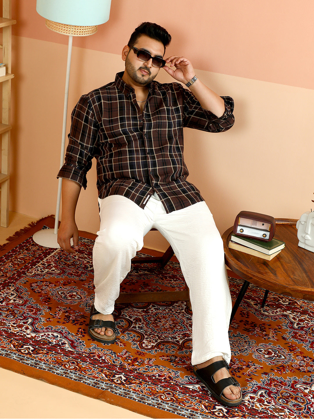 Button-Down Tartan-Woven Shirt