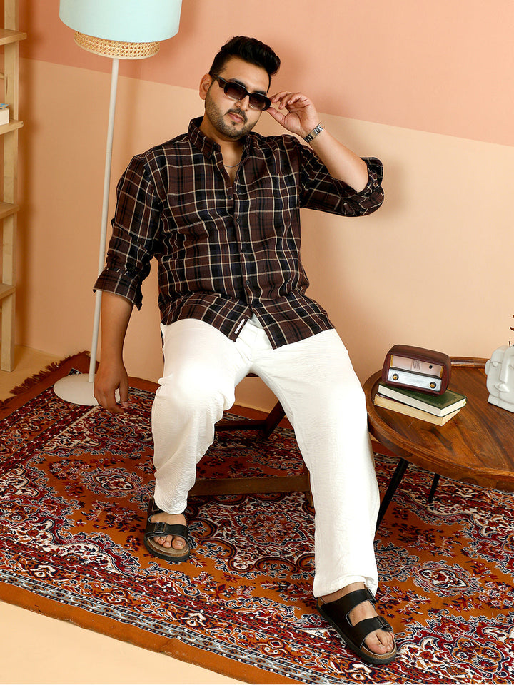 Button-Down Tartan-Woven Shirt