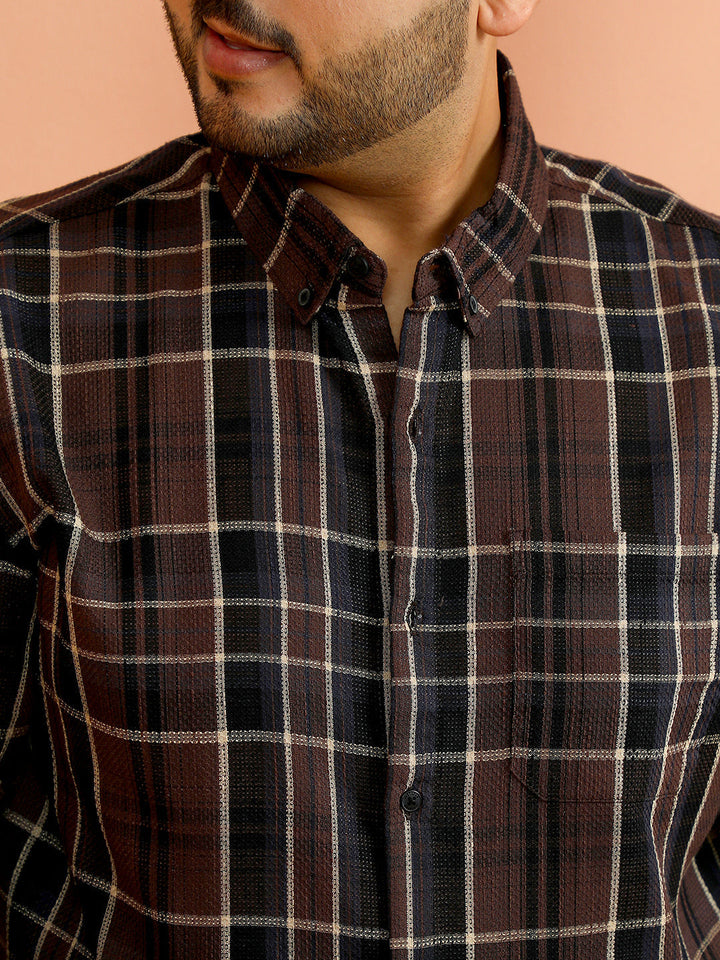 Button-Down Tartan-Woven Shirt