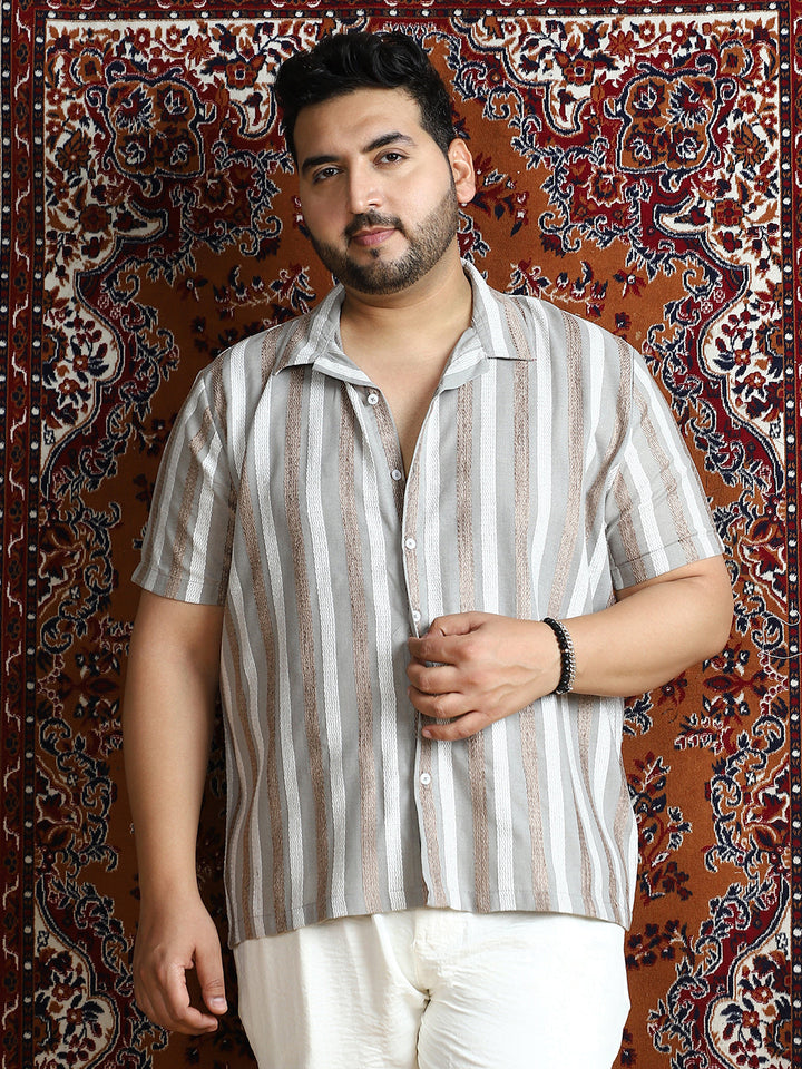 Tactile Candy-Stripe Cuban Shirt