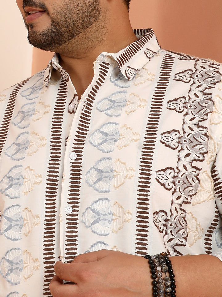 Woven Bloom-Panel Shirt