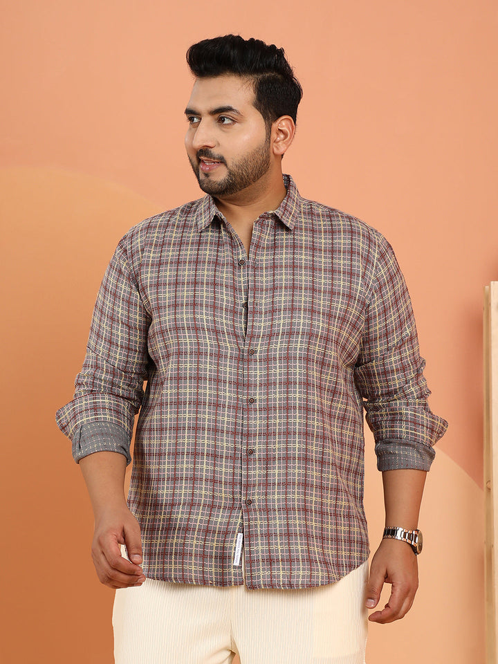 Tartan-Weave Regular Shirt