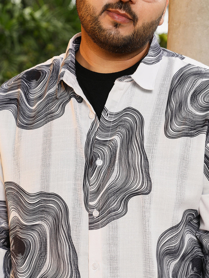 Contrast-Spool Jacquard Shirt