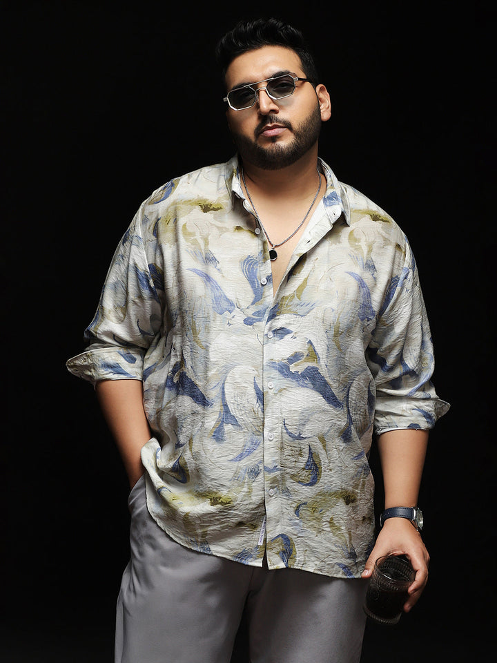 Waterbrush-Imprint Dobby Shirt