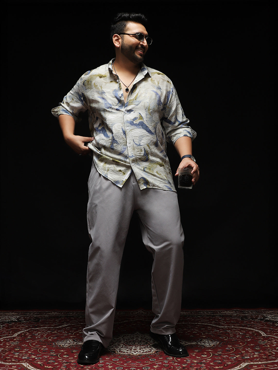 Waterbrush-Imprint Dobby Shirt