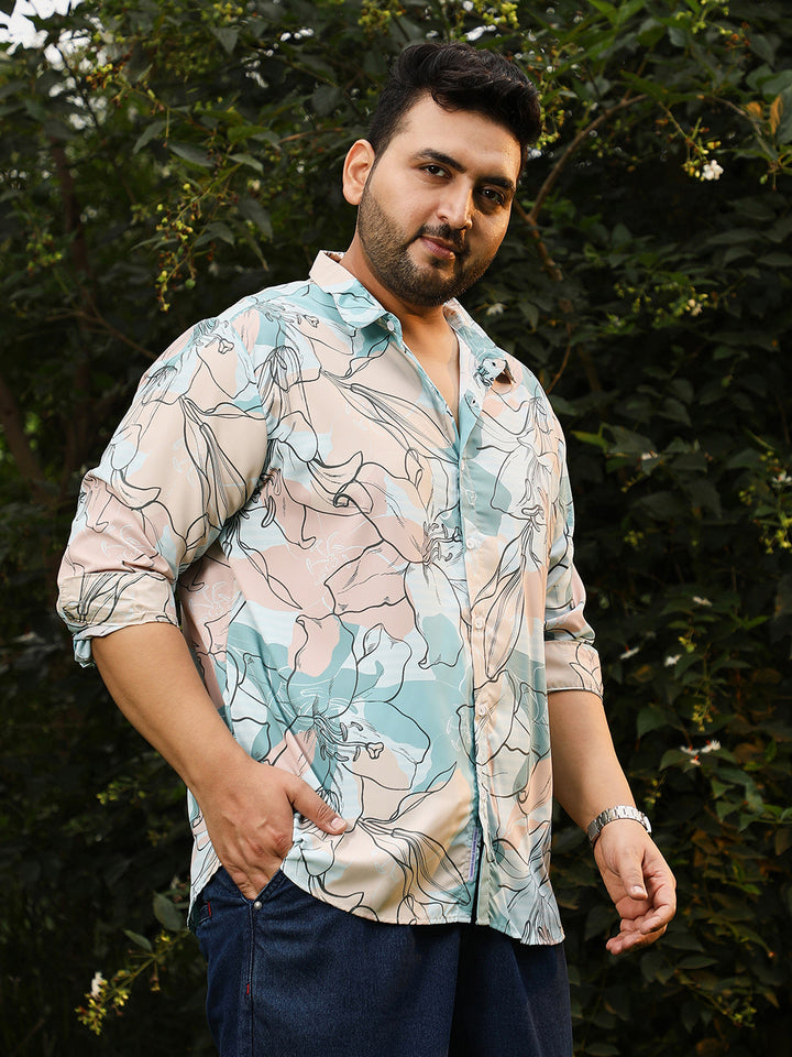 Botanical-Outline Imprint Shirt