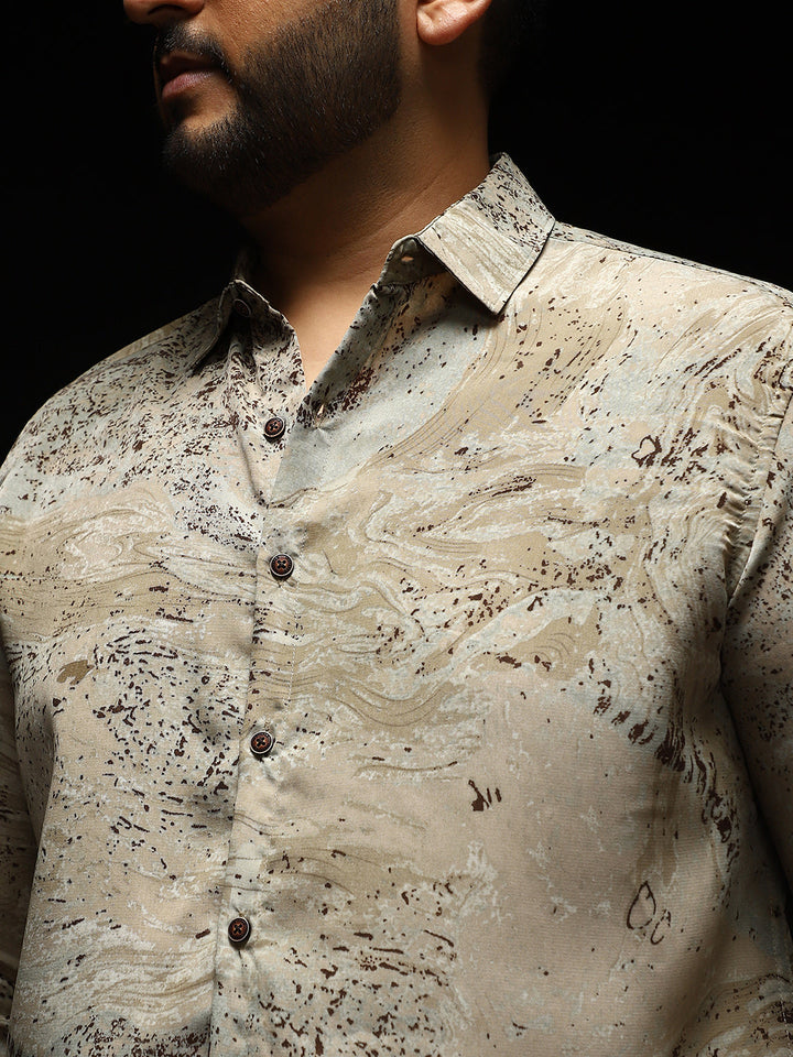 Marble-Specks Imprint Shirt