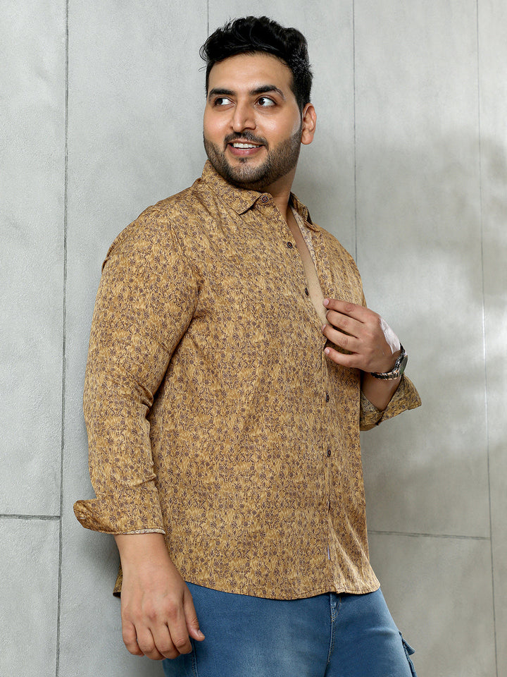 Indie Floral-Motif Imprint Shirt