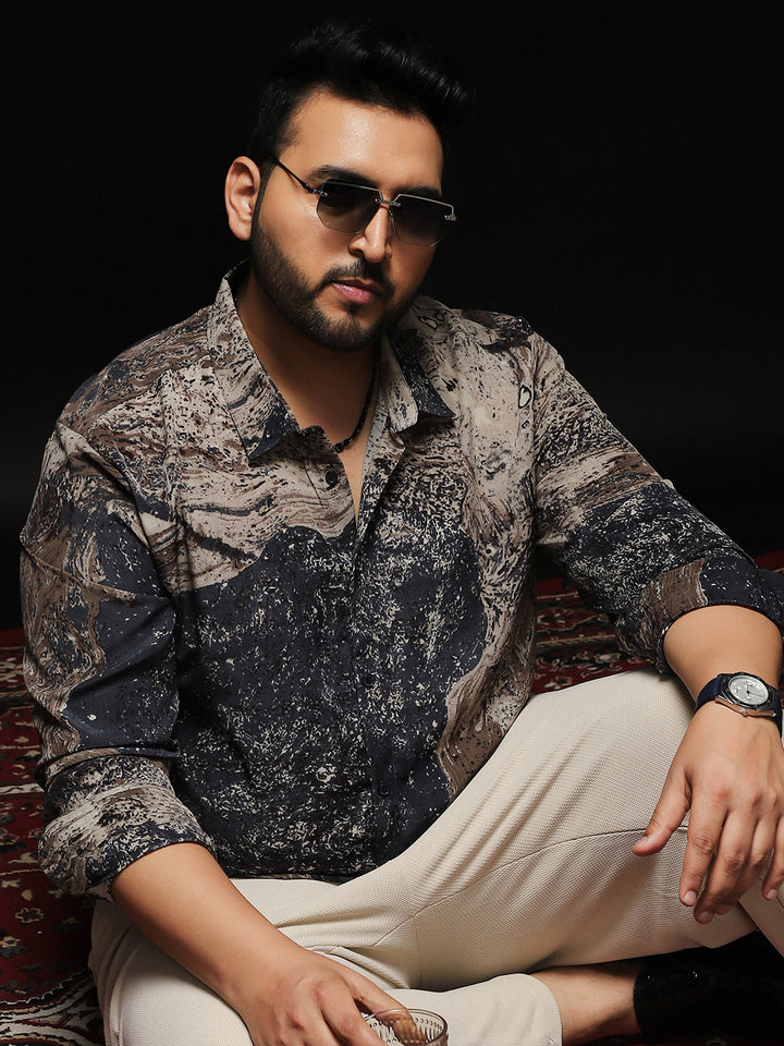 Marble-Specks Imprint Shirt