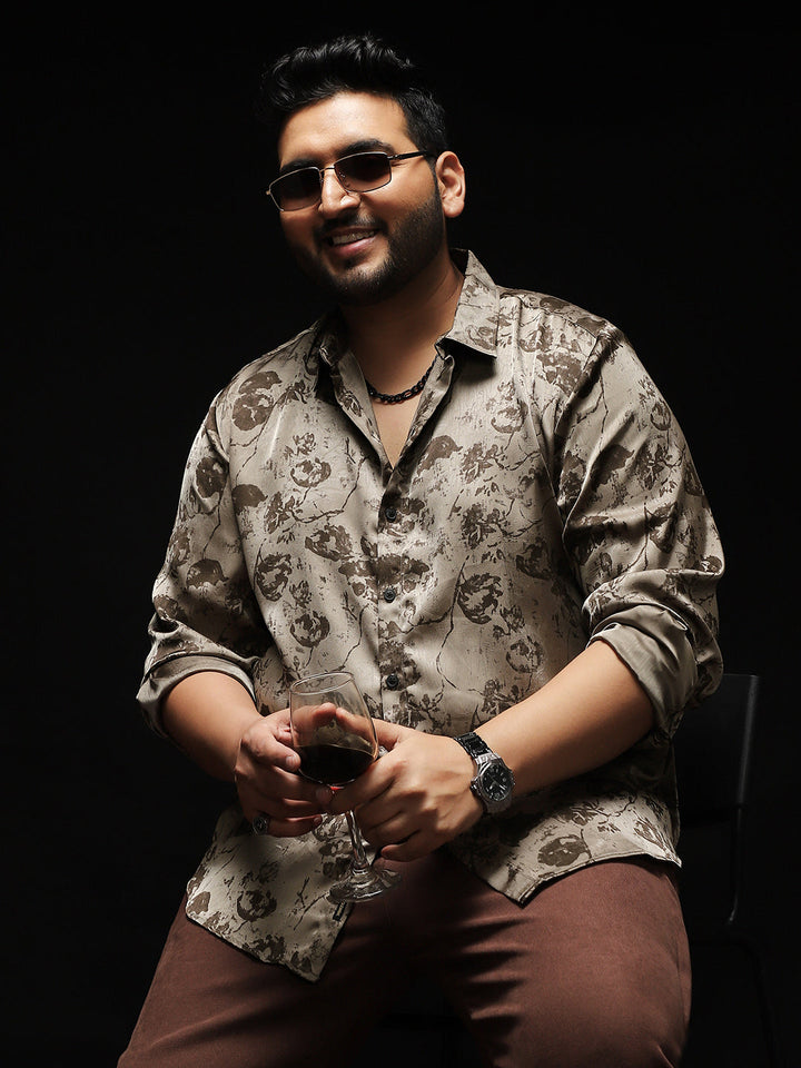 Faded-Flora Jacquard Shirt