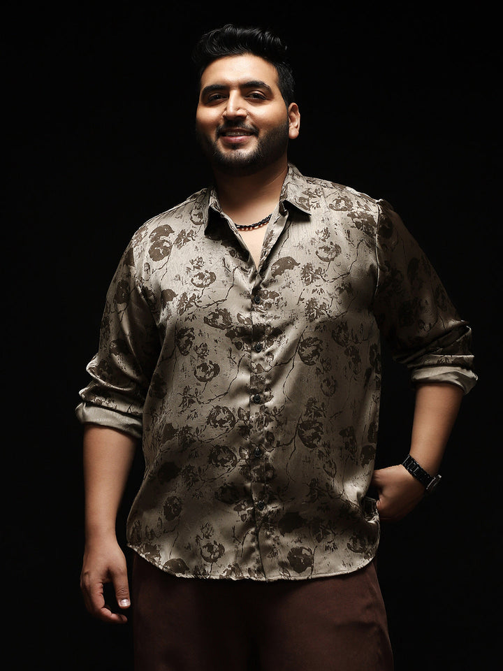 Faded-Flora Jacquard Shirt