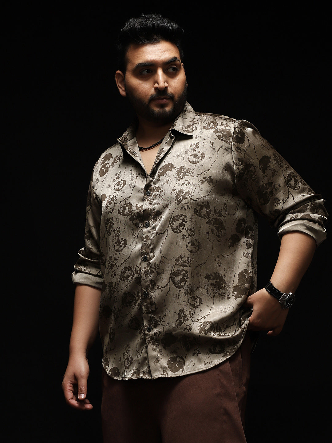 Faded-Flora Jacquard Shirt