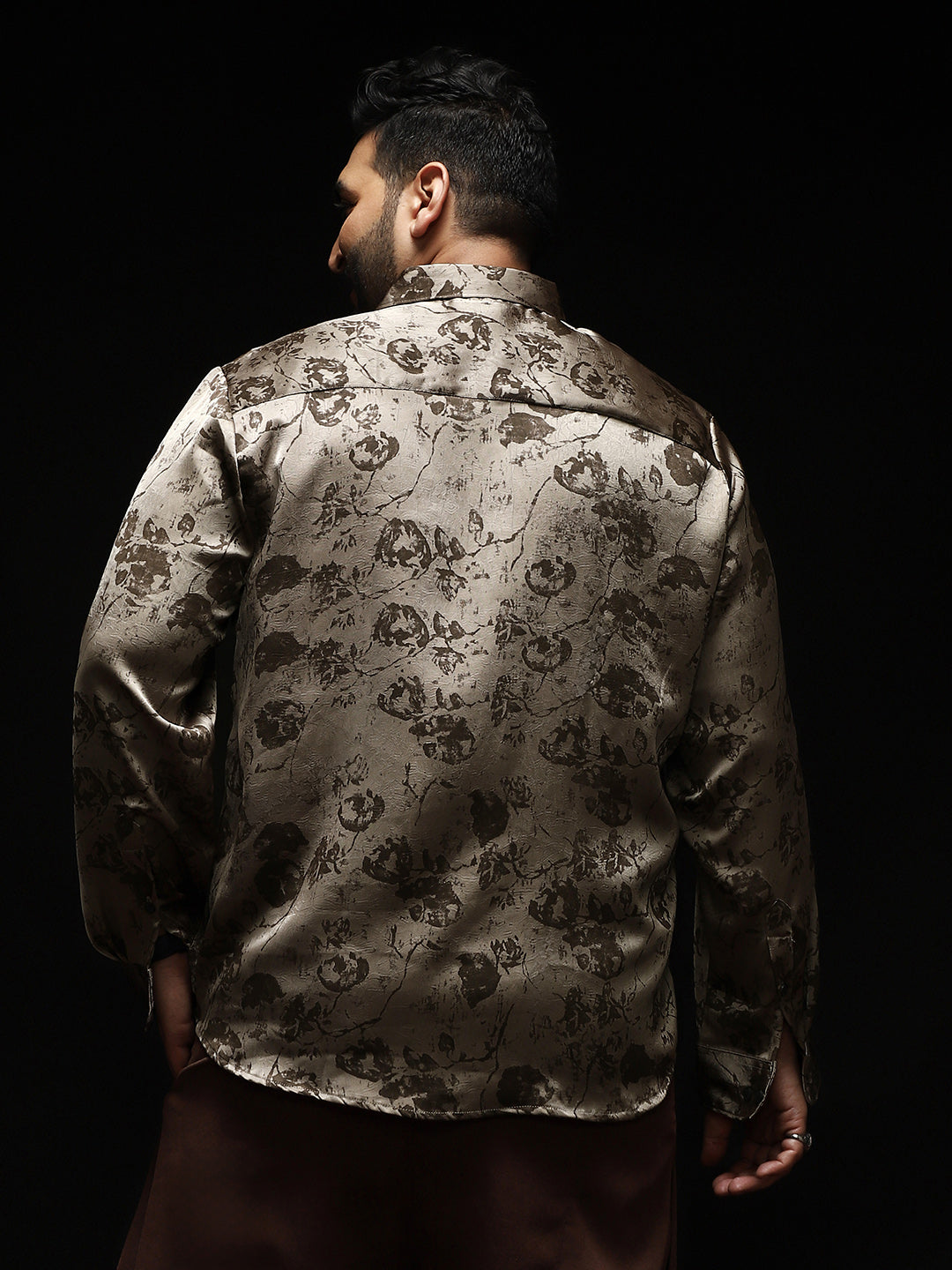 Faded-Flora Jacquard Shirt