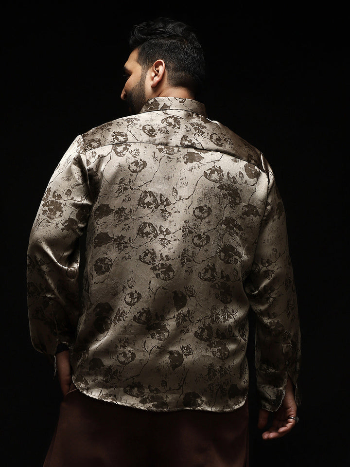 Faded-Flora Jacquard Shirt