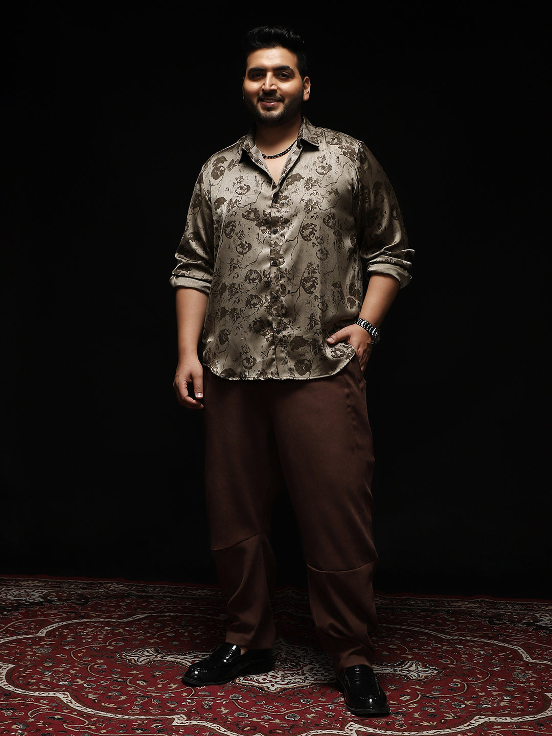 Faded-Flora Jacquard Shirt