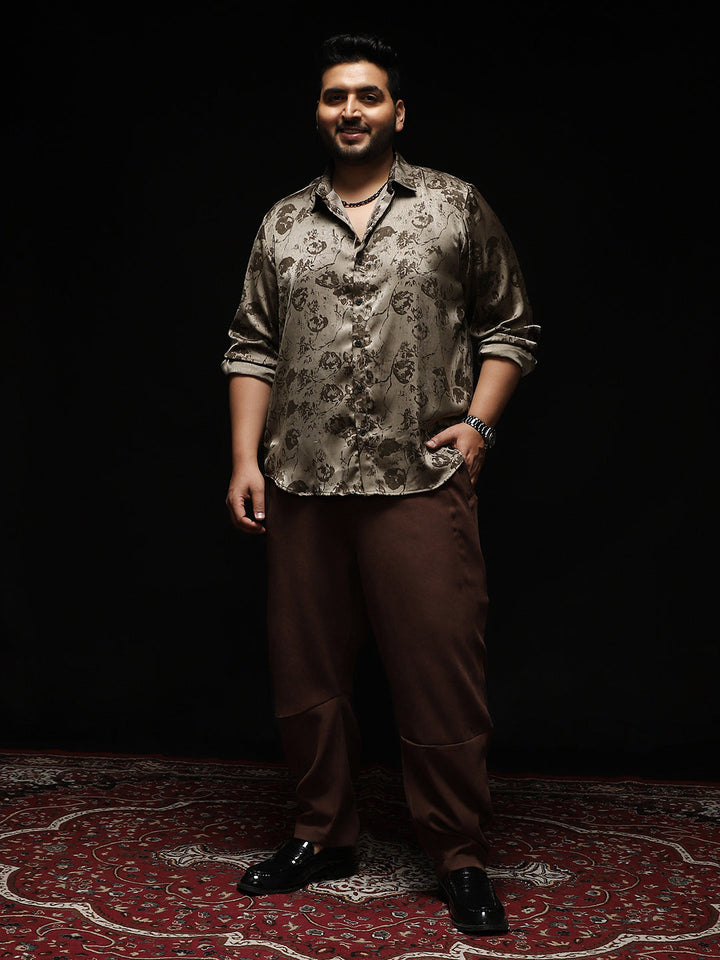 Faded-Flora Jacquard Shirt