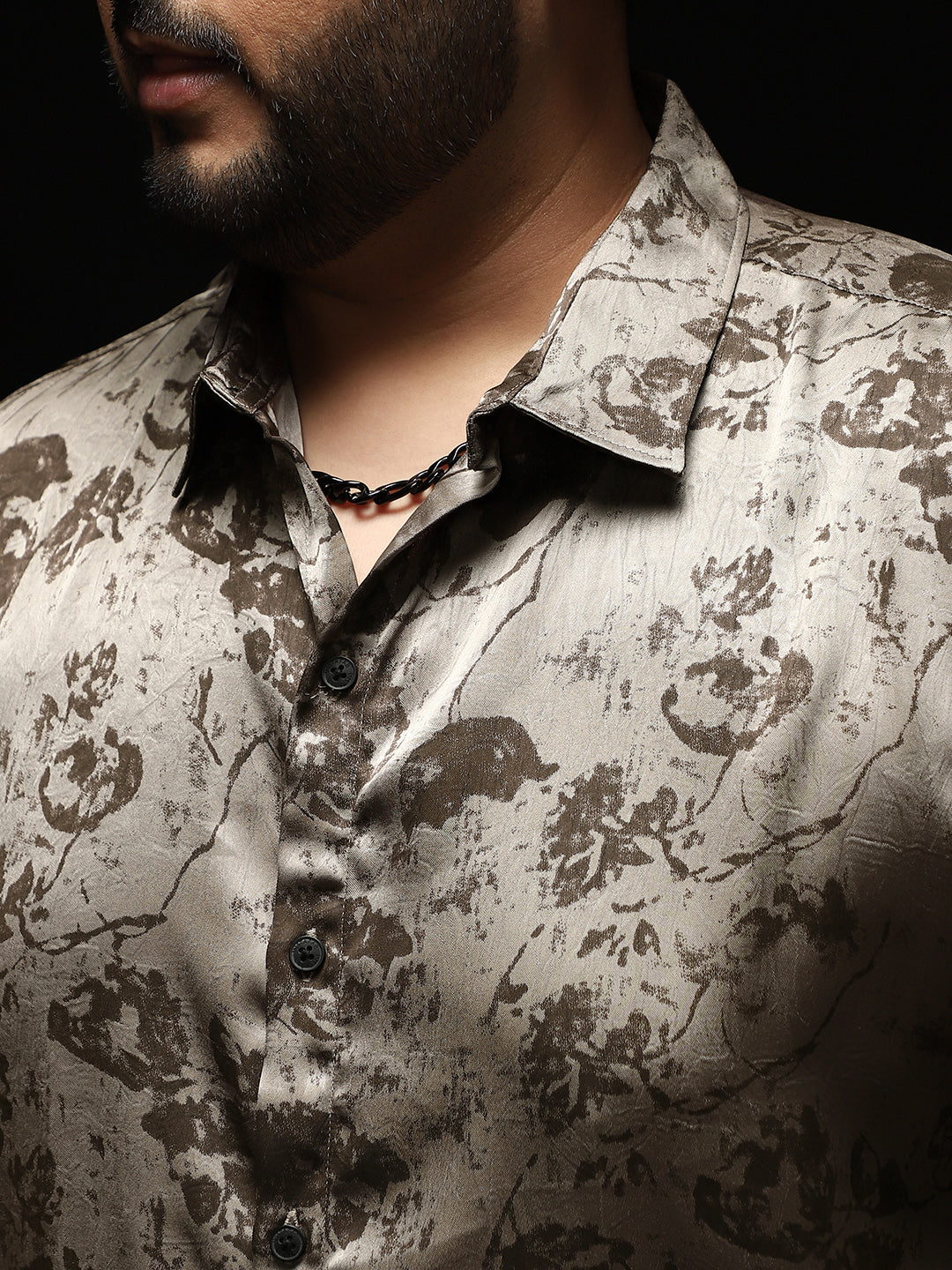 Faded-Flora Jacquard Shirt