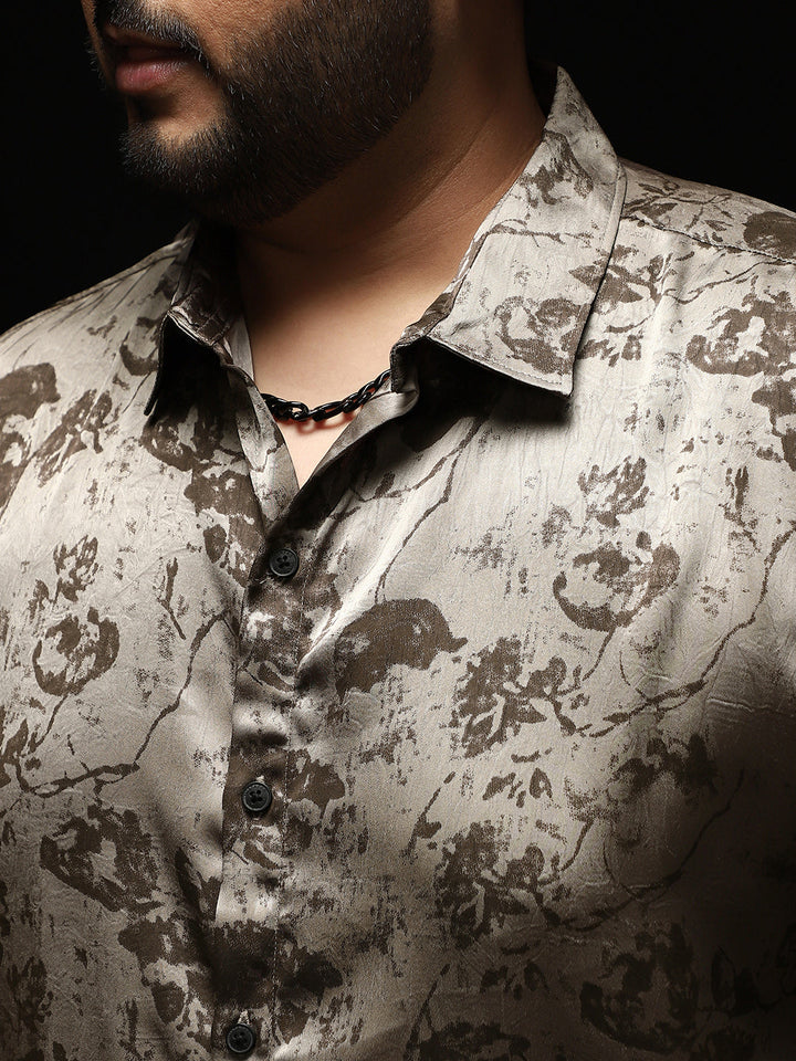 Faded-Flora Jacquard Shirt