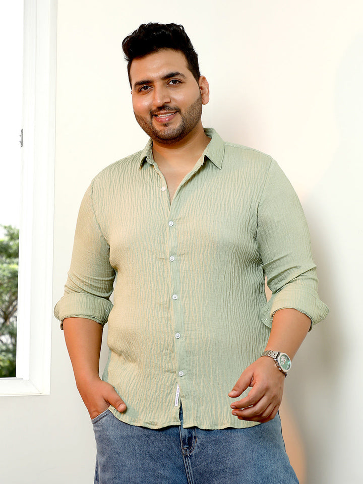 Solid Creased-Tactile Shirt