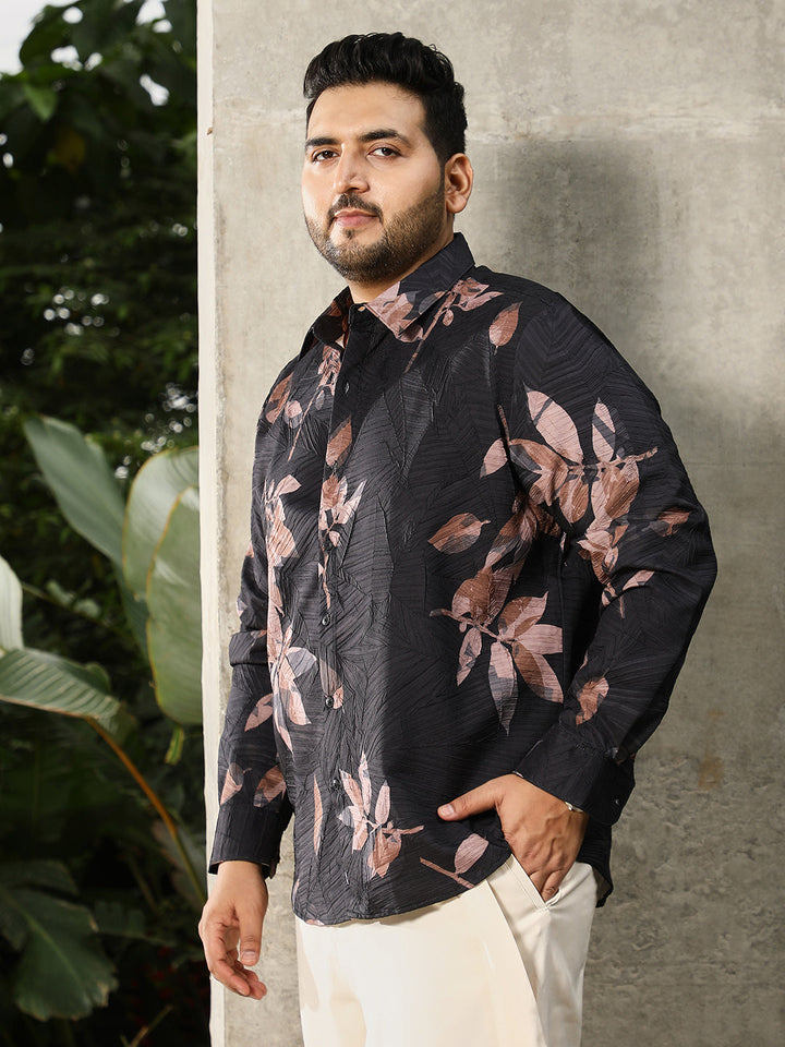 Imprinted Foliage Textured Shirt