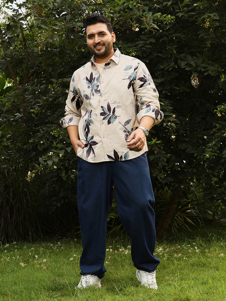 Imprinted Foliage Textured Shirt