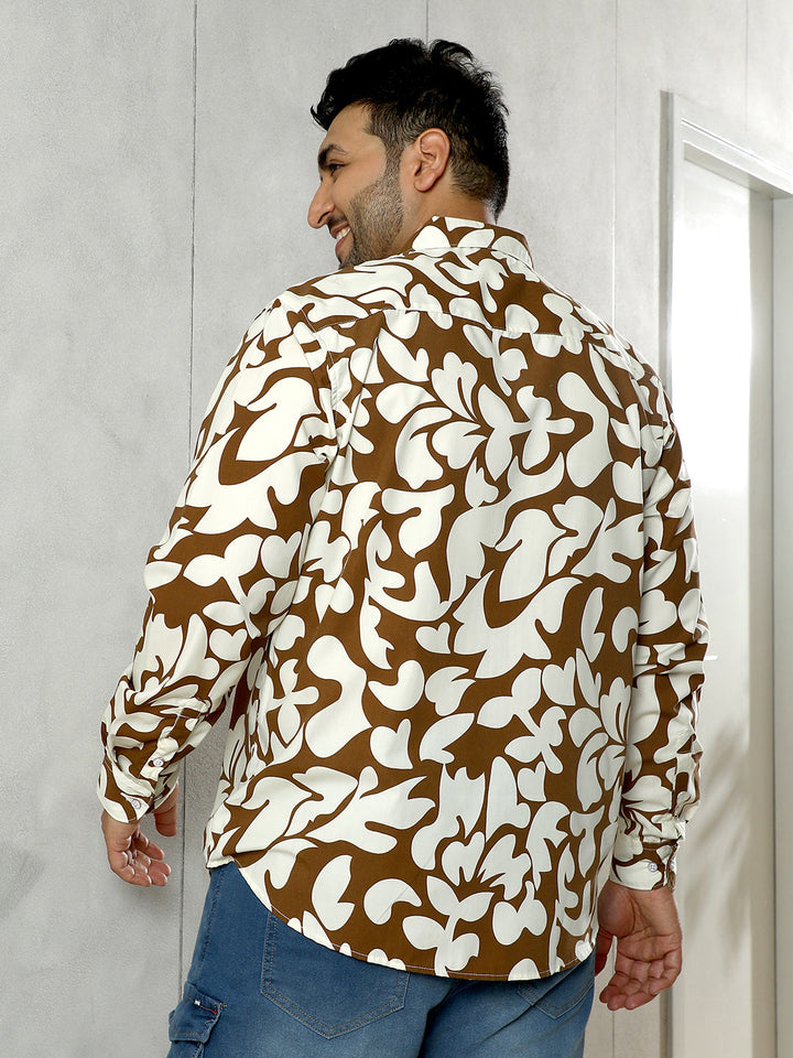 Contrast-Botanics Imprint Shirt