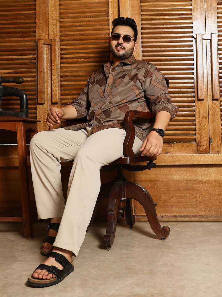 Block-Geometric Jacquard Shirt