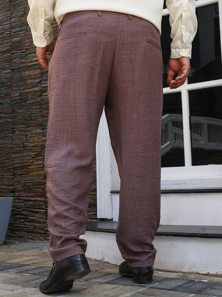 Straight Linen-Blend Trousers