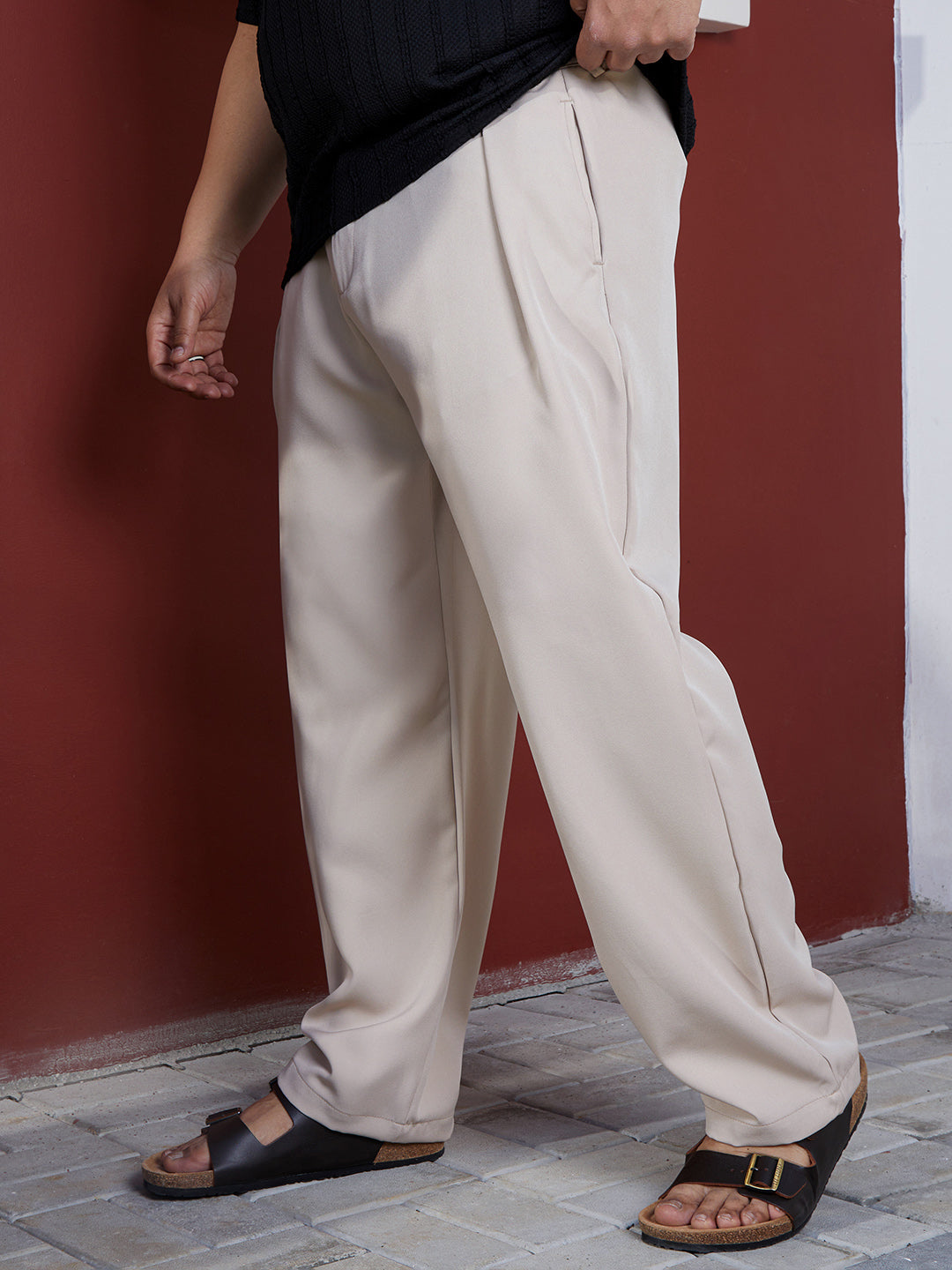 Straight Pleated Trousers